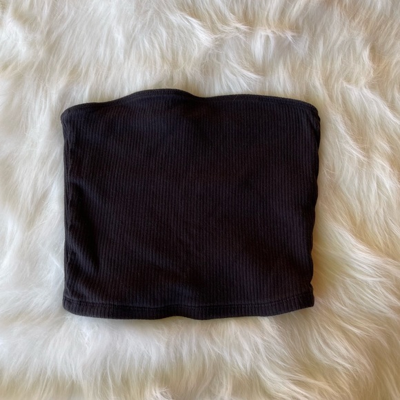 Hollister Black Ribbed Tube Top Women Small - Picture 4 of 9